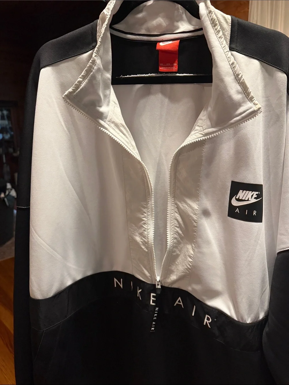 Nike Black and White Colorblock Pullover with Red Tag
